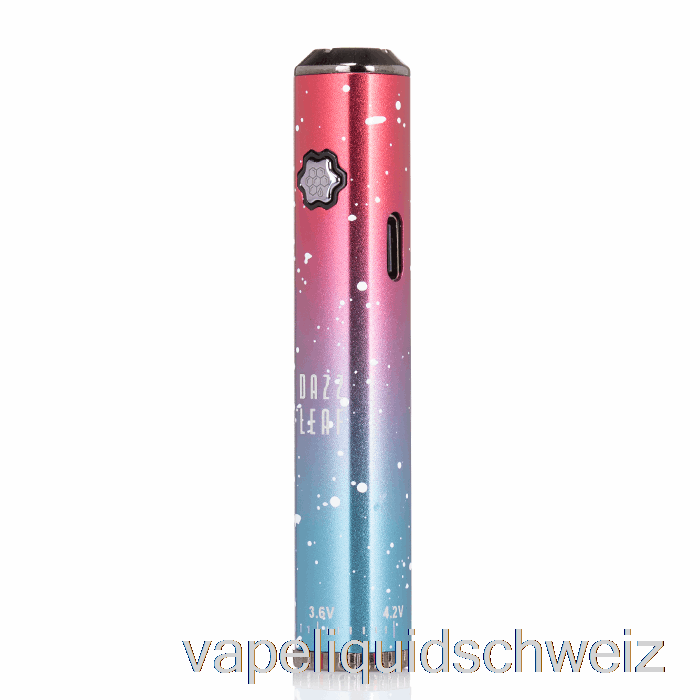 Dazzleaf Squarii Bottom Twist 510 Batterie Coral Pink / Blue Splatter Vape Ohne Nikotin
